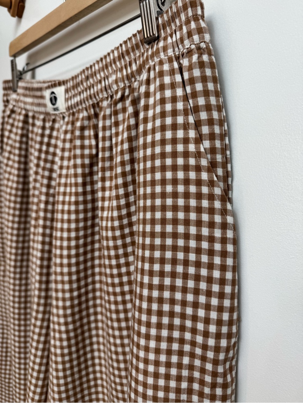 Tarse Gingham Check Wide Leg Crop Pants Women XL NWT Summer Picnic Beach Vacay - Picture 2 of 11